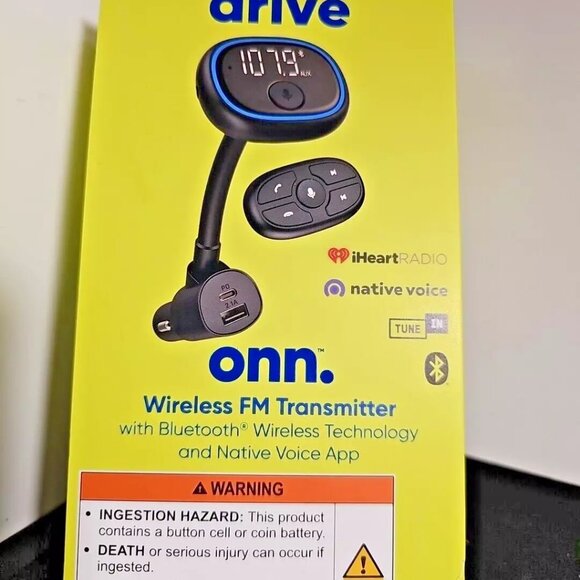 Drive Onn. Wireless FM Transmitter Bluetooth Wireless & Tech Native Voice App - Picture 4 of 5